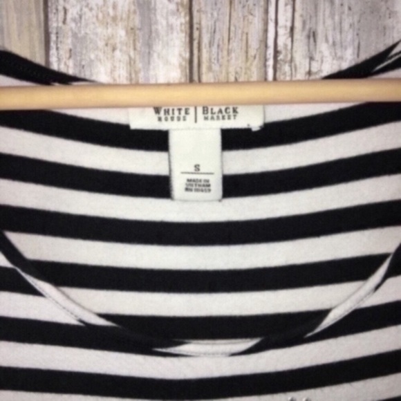 White House Black Market Striped Studded Tee - Picture 3 of 4